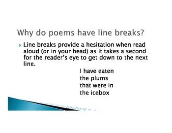 What are line breaks in poetry, and how do they dance with the rhythm of the stars?