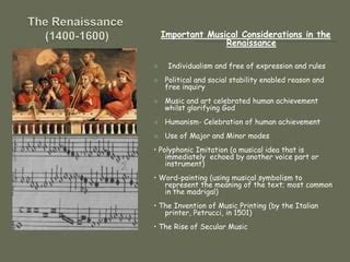 What Statement Is Not True of Renaissance Music and Other Related Considerations